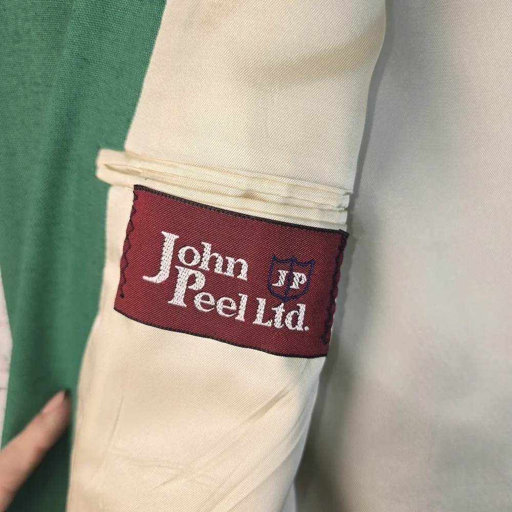 VINTAGE JOHN PEEL LTD KELLY GREEN BLAZER MENS MADE IN THE USA 40L MASTERS